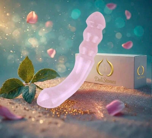 Two-headed wand - rose quartz
