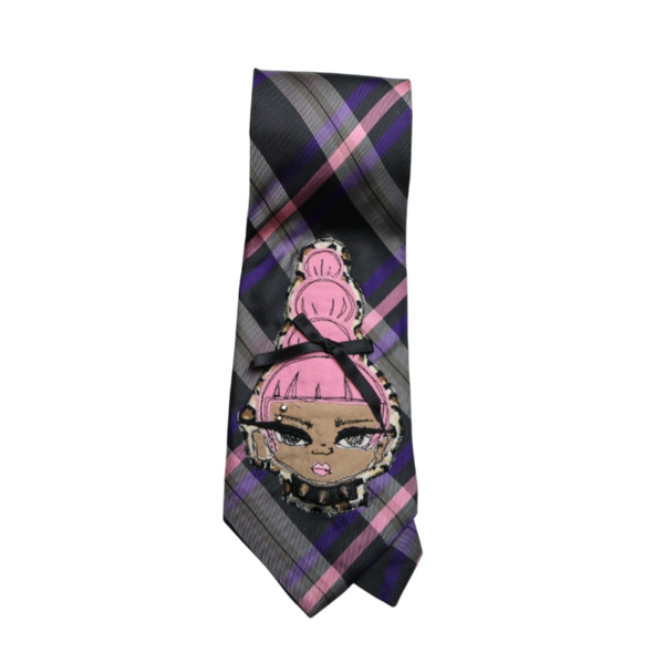 'Alice' upcycled alt girl tie