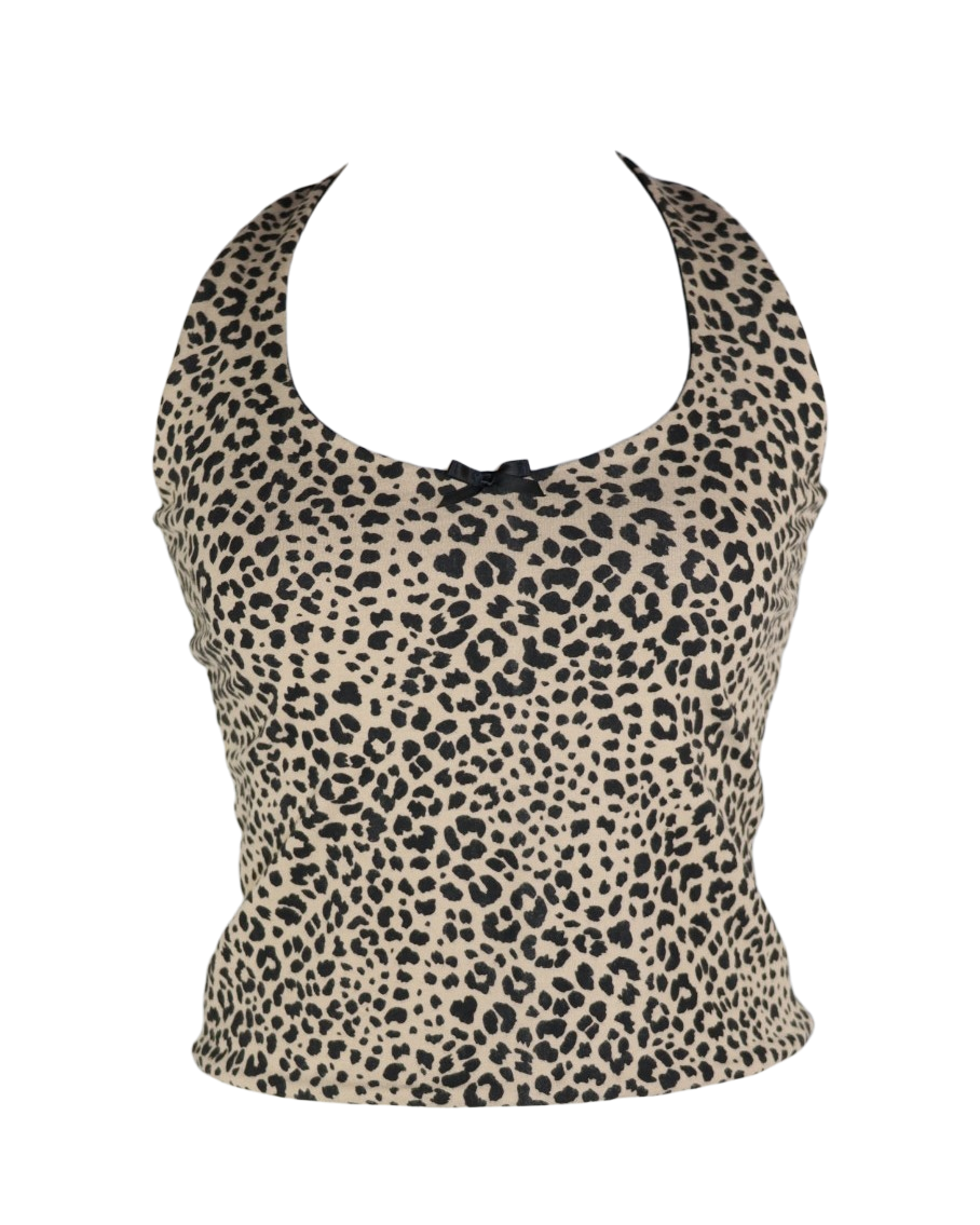 Leopard print halter top - size M