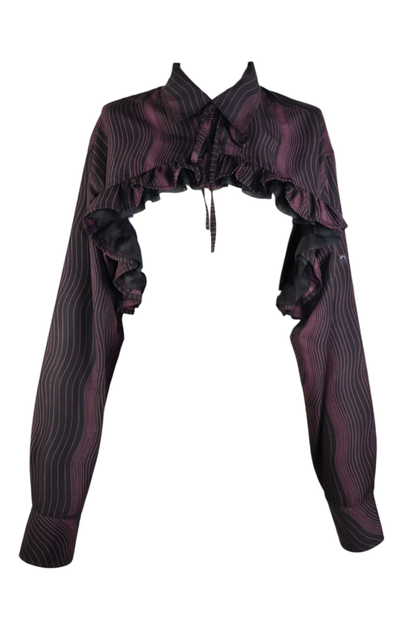 Black/red bolero top with ruffles - men's size XXL