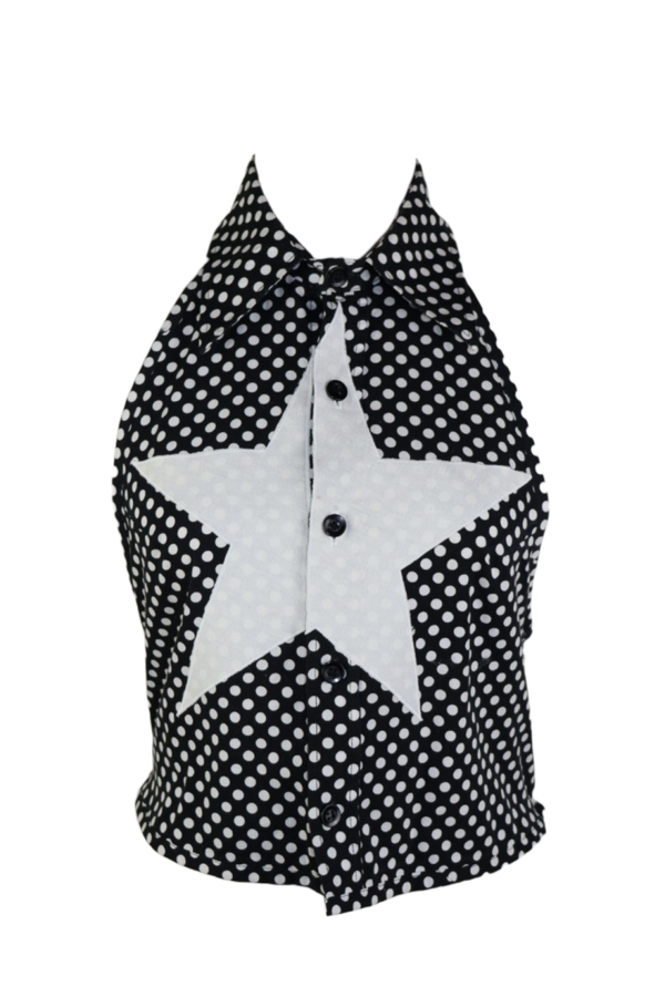 Star halter button up top - Size S