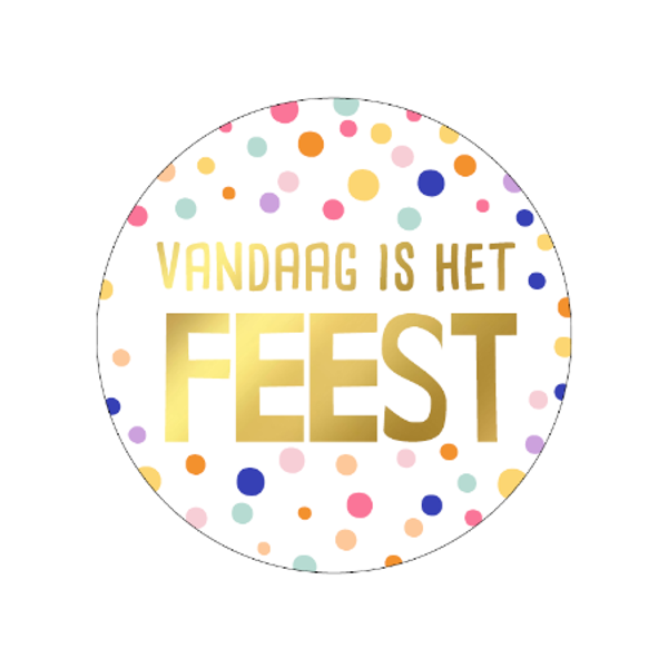 Kadosticker Confetti - Vandaag Is het Feest - 5 Stuks