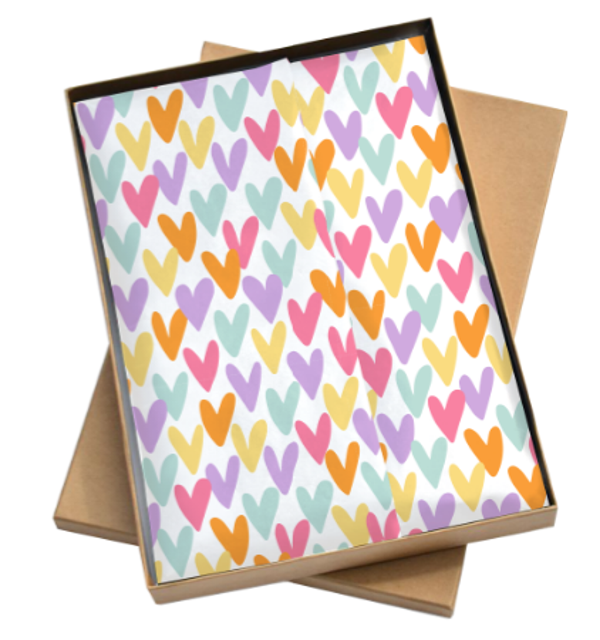 Vloeipapier Hartjes Kleur - Rol 2 Meter