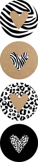Kadostickers Hearts Wild Assorti - 4 stuks