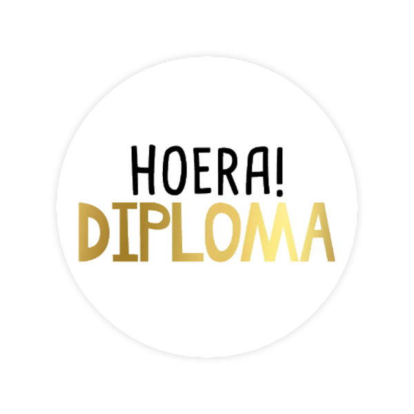 Kadosticker Hoera Diploma  - 5 stuks