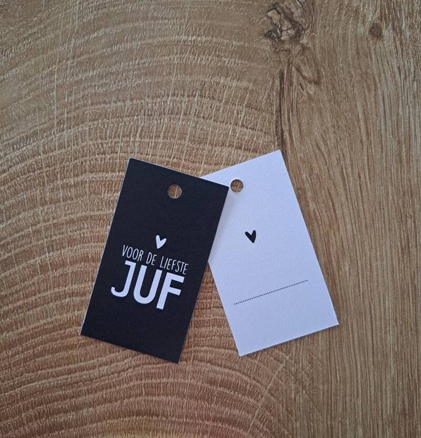 Kadolabel Zwart Voor De Liefste Juf