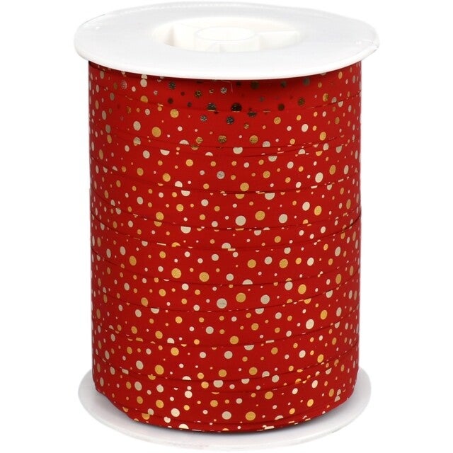 Krullint (Metallic) Rood/Goud Gestipt  - 5 meter