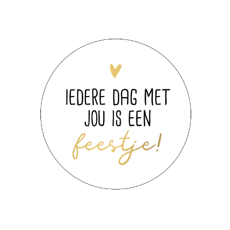 Kadosticker Iedere Dag Met Jou Is Een Feestje - 5 stuks