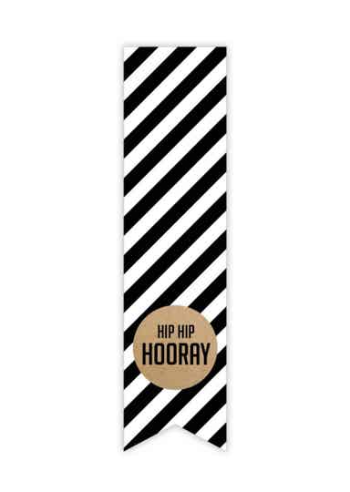 Kadosticker Label Hip Hip Hooray - 5 stuks