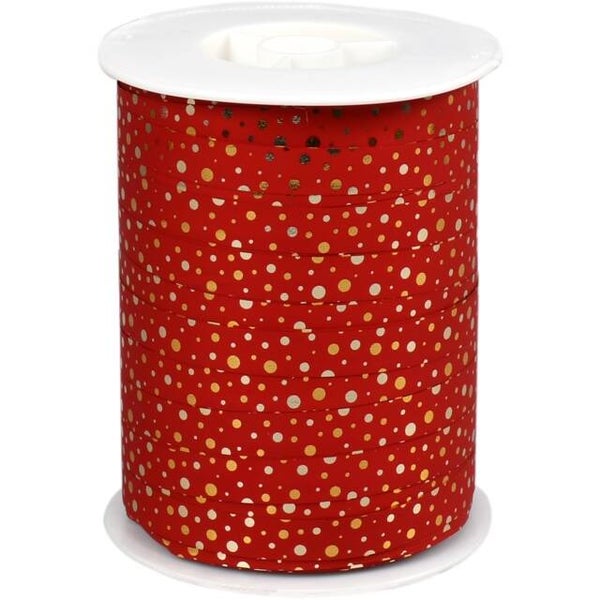 Krullint (Metallic) Rood/Goud Gestipt  - 5 meter