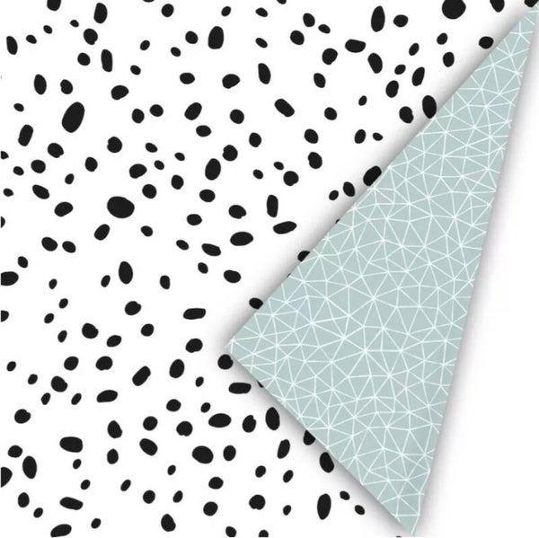 Kadopapier New Flow - Wit/Zwart/Salie - Extra Breed En Lang