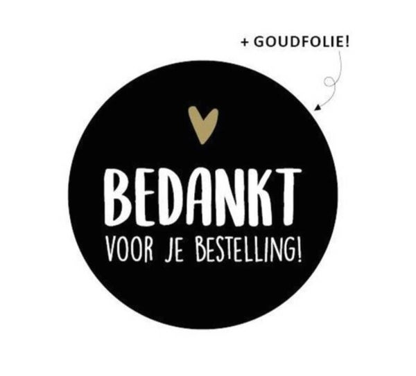 Kadosticker Bedankt Voor Je Bestelling Zwart - 5 stuks