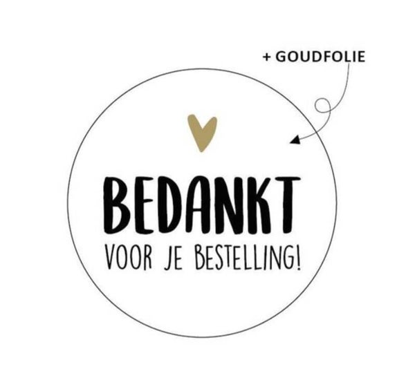 Kadosticker Bedankt Voor Je Bestelling Wit - 5 stuks