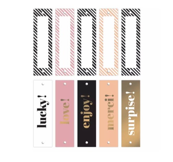 Kadolabels Metallic Tekst - 5 stuks