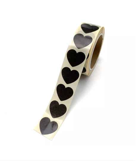 Kadostickers Mini Black Hearts- 8 stuks