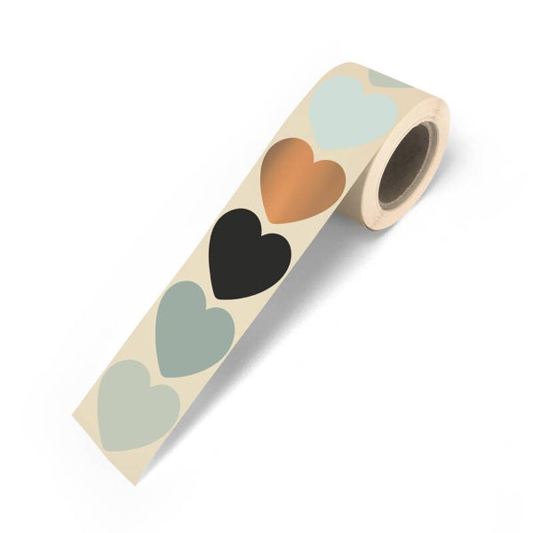 Kadostickers Assorti Big Hearts Mint - 5 stuks