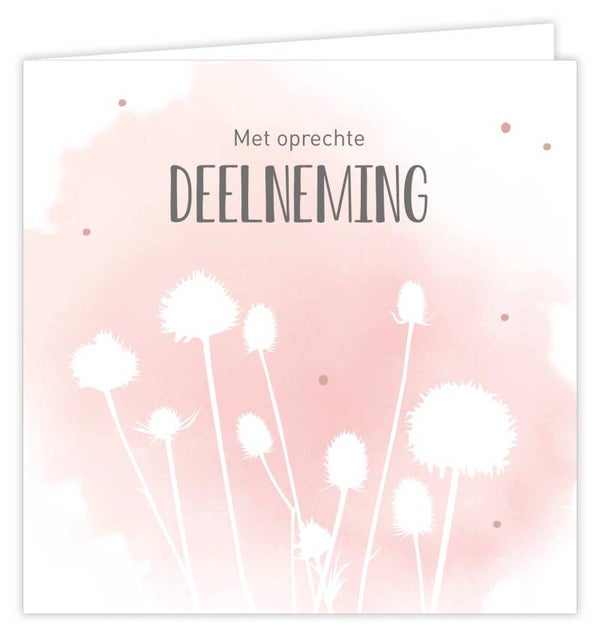 Condoleancekaart Met Oprechte Deelneming Roze