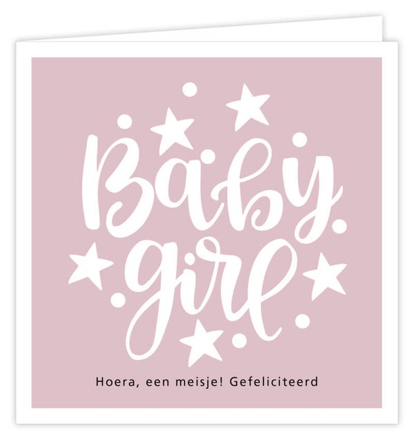 Dubbele Wenskaart - Baby Girl