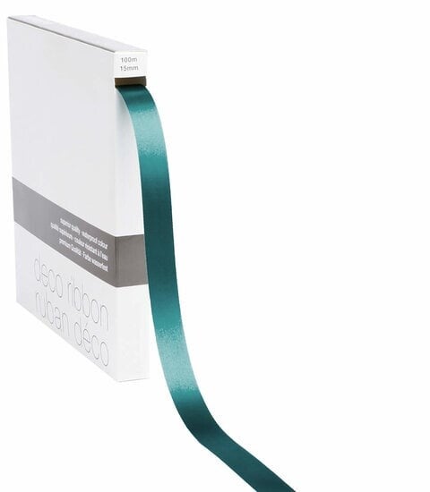 Satijnlint Petrol - 5 meter!