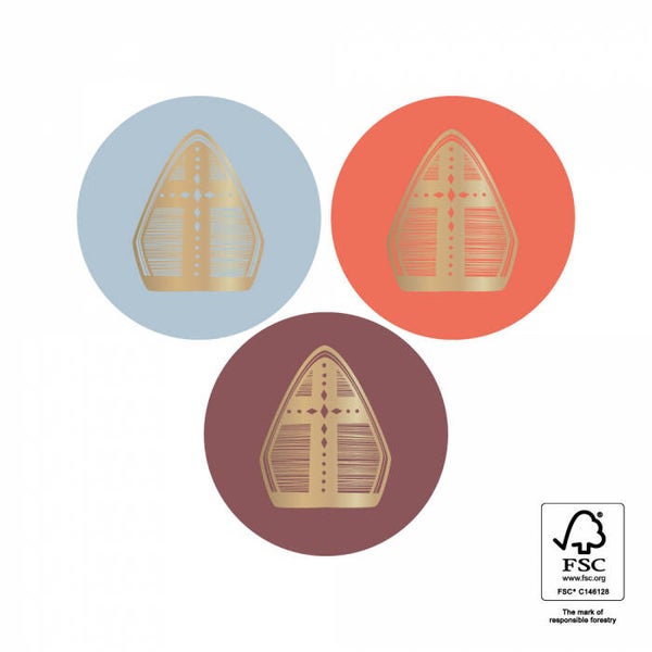 Kadostickers Sint Mijter Assorti - 6 Stuks
