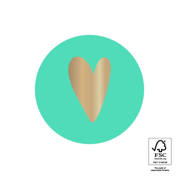 Kadosticker Heart Groen - 5 stuks