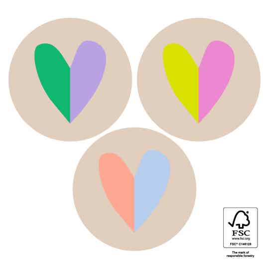 Kadostickers Duo Hearts Assorti - 6 Stuks