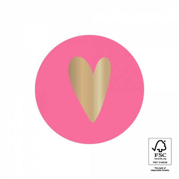 Kadostickers Heart Flamingo Pink - 5 stuks