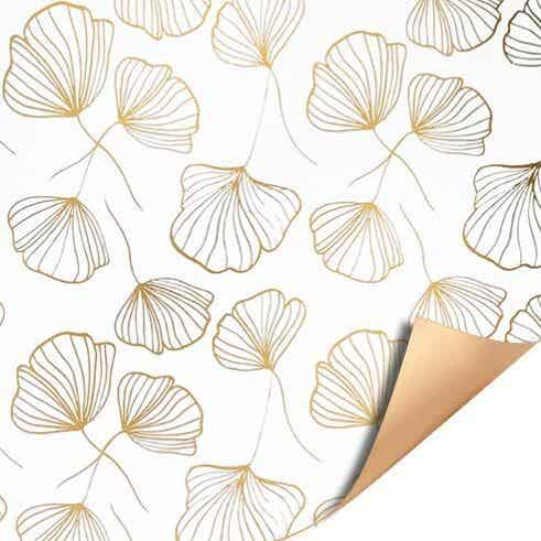 Kadopapier Flowers Gold