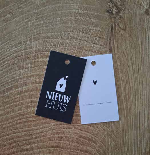 Kadolabel Nieuw Huis Zwart