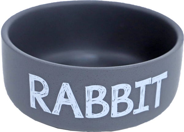 Boon konijnen eetbak steen RABBIT mat grijs, 12 cm.