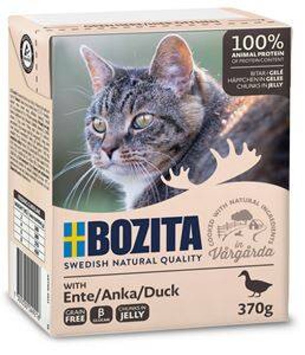 6x Bozita Tetra Feline Eend hapjes in gelei 370gr