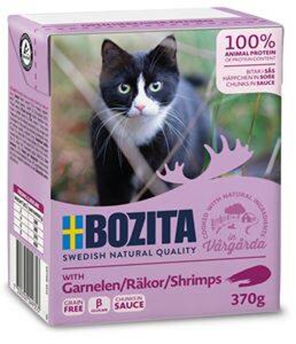 6x Bozita Tetra Feline Garnalen Chunks in sauce 370gr