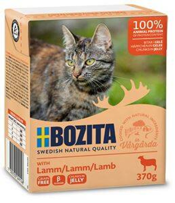 6x Bozita Tetra Feline Lam hapjes in gelei 370gr