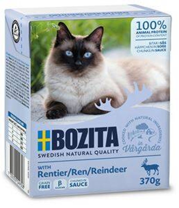 6x Bozita Tetra Feline Rendier chunks in sauce 370gr