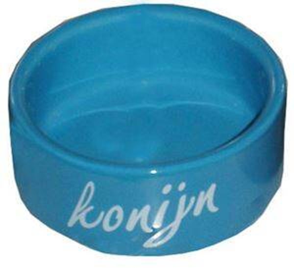 Konijnen Eetbak Steen Blauw 12cm