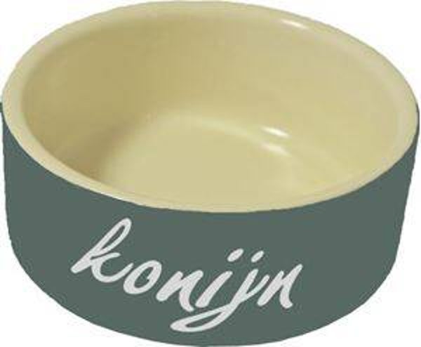 Konijnen Eetbak Steen Grijs 12cm