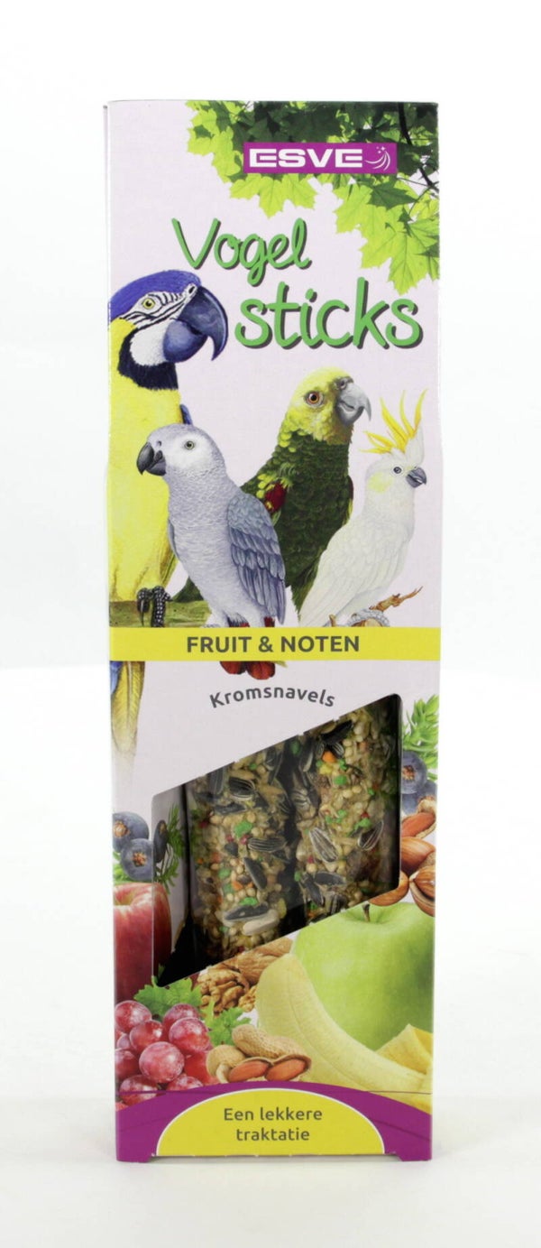 Vogelsticks Pap. Fruit en Noten 2st