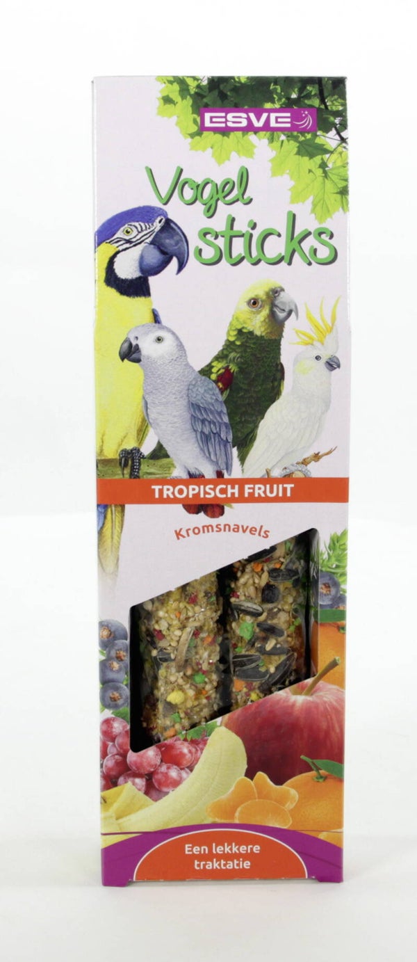 Vogelsticks Pap.Tropisch Fruit 2st