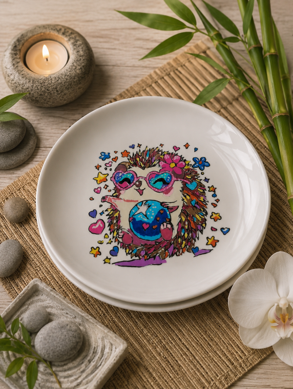 Petite assiette épaisse Hérisson a lunette