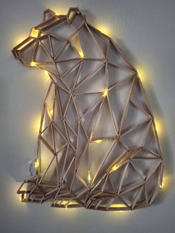 Décoration en 2D lumineux ours