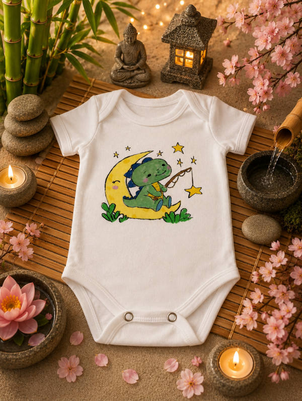 Body bébé dinausore sur la lune 3 mois