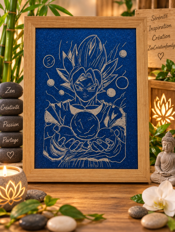 cadre goku gravé
