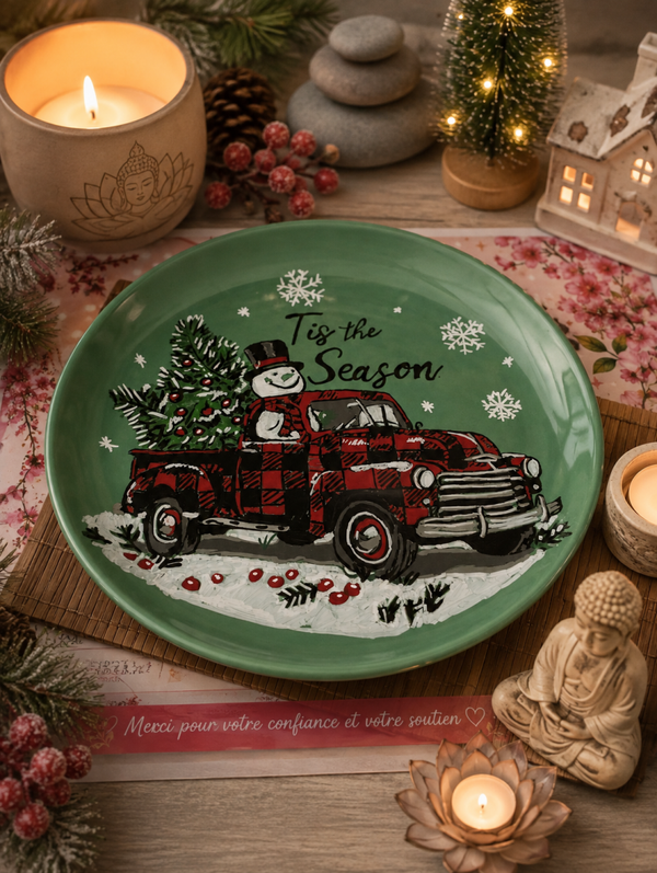 Assiette de noel camion