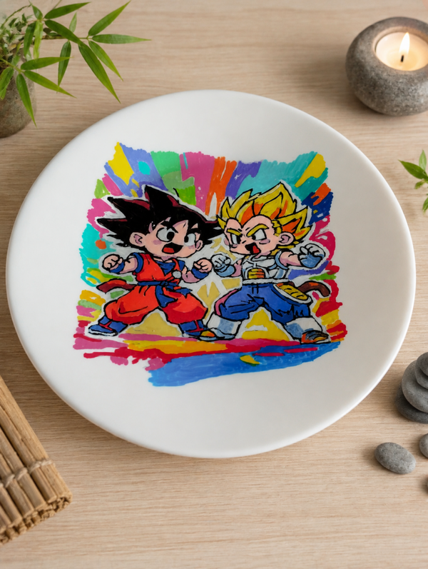 grande assiette fine Goku et Végéta