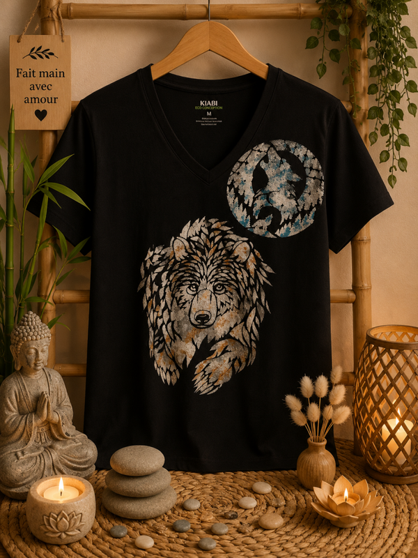 T shirt loup et ours taille L