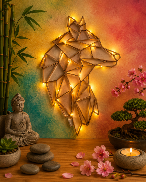 Décoration 2D loup lumineux
