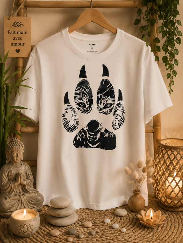 T shit patte de loup taille M ( il y a des petites traces de peinture niveau épaule et col)