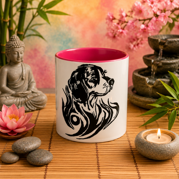 Tasse rouge chien coker