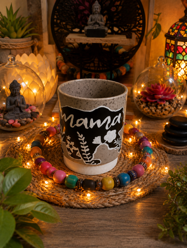 Tasse en gré gris maman ours