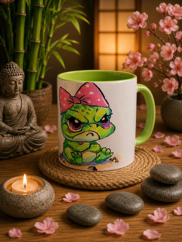 tasse verte grenouille grochon